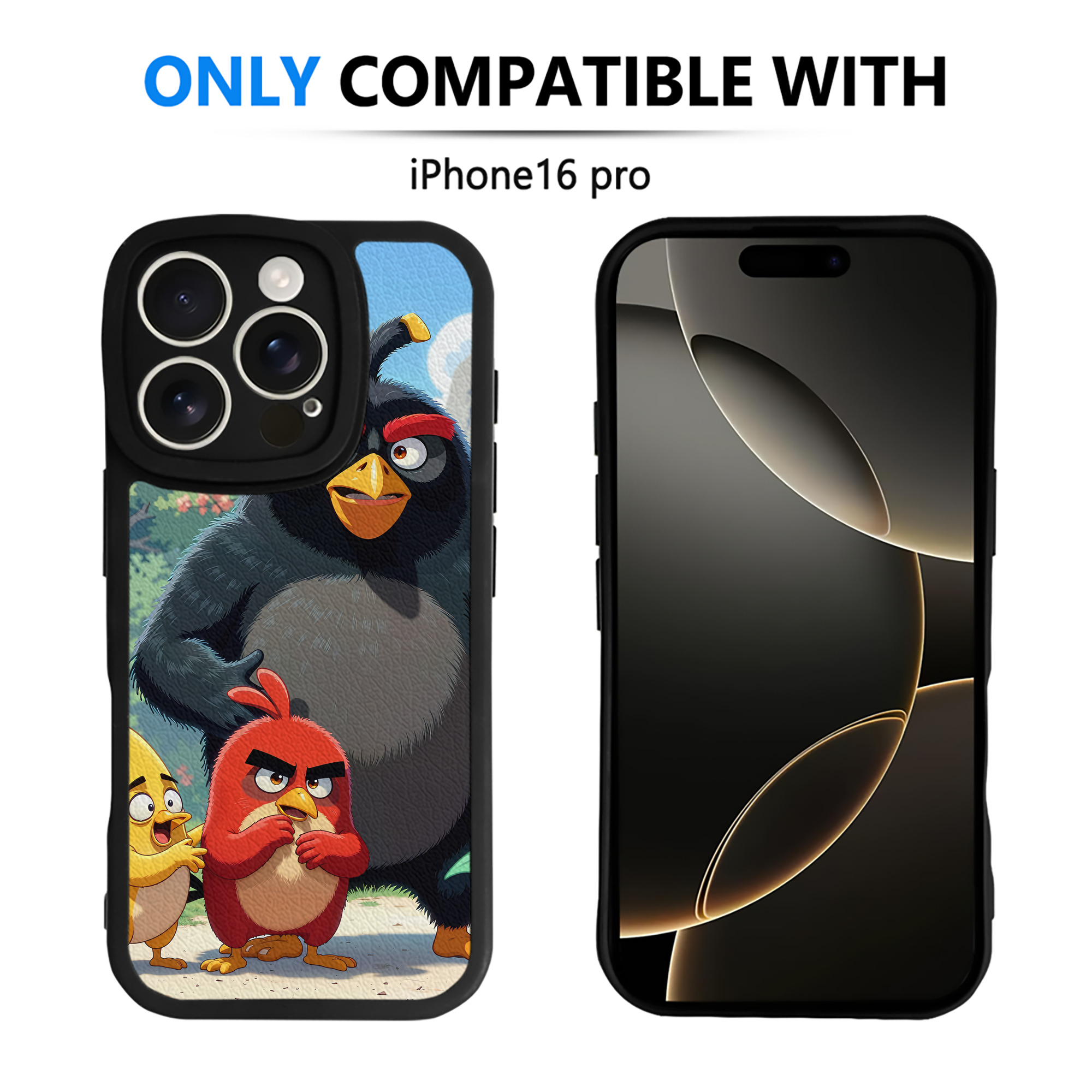 （画像用） Angry Birds アングリーバード 【iPhone 16シリーズ対応】シリコンスマホケース（レザー調） 材質：シリコン